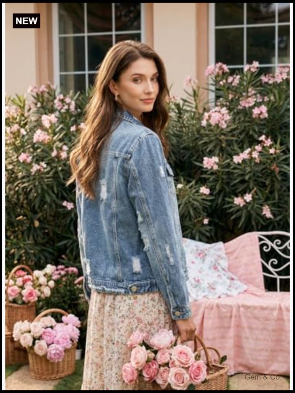Cropped Boyfriend Wash Denim Jean Jacket Coat Lapel Collar Button Up - Picture 3 of 7